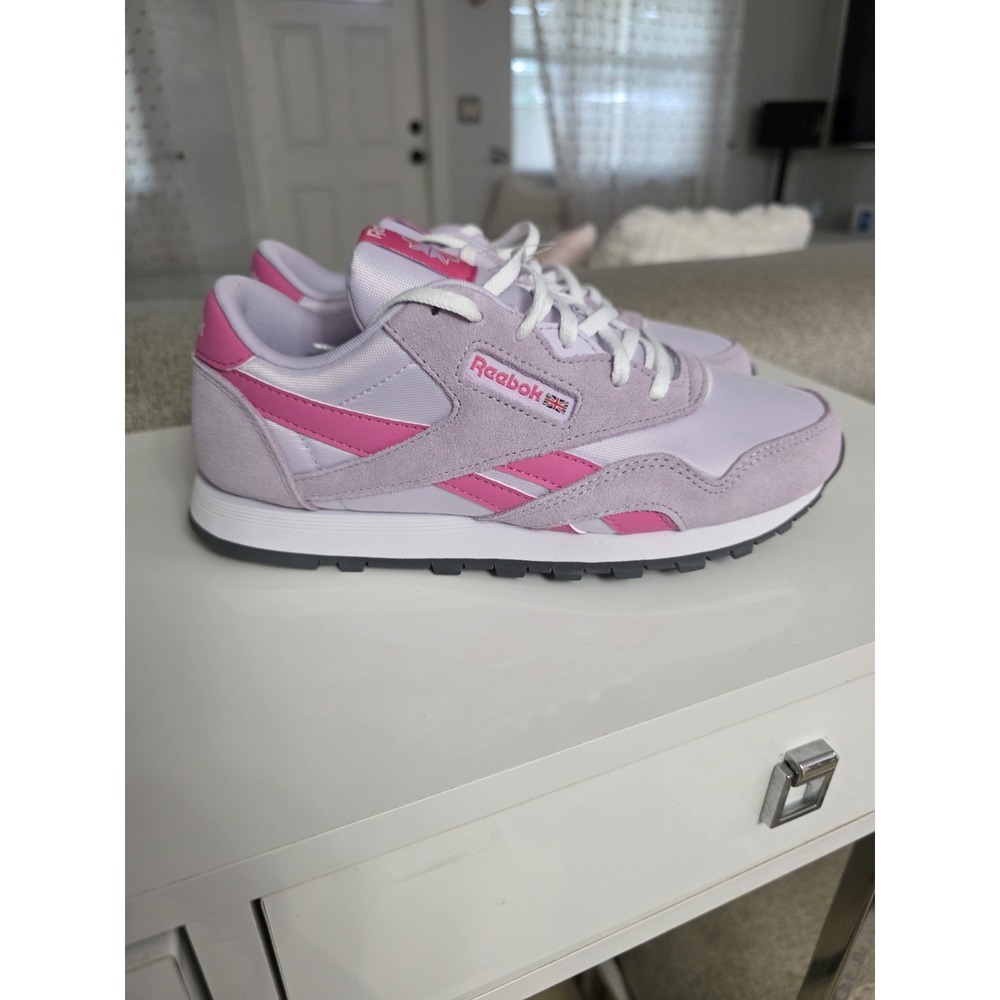 REEBOK CLASSIC KIDS Sneakers CL Nylon Running/course 100209679 Sz 6.5 Pink